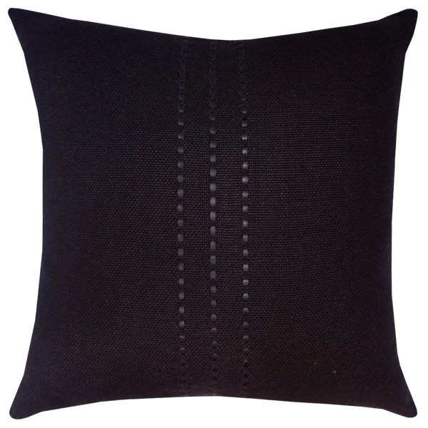 Cape Cushion with Leather Detail - Coal