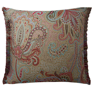 Dragonfly Cushion with Fringe - Sapphire