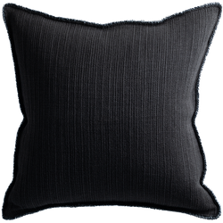 Bison Cushion with Fringe Detail - Black Indigo