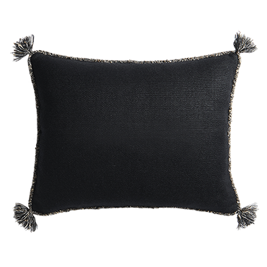 Cape Cushion with Braided Cord Trim - Coal