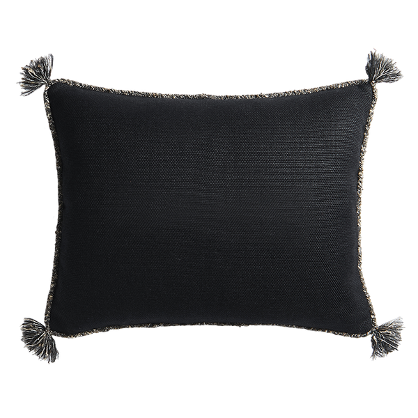 Cape Cushion with Braided Cord Trim - Coal