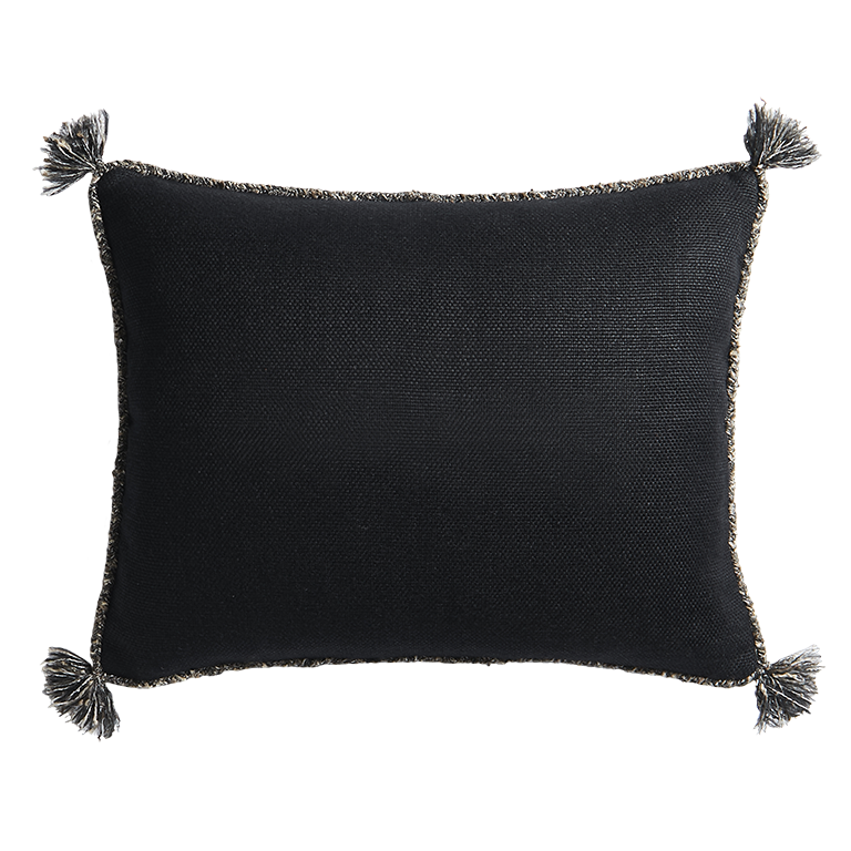 Cape Cushion with Braided Cord Trim - Coal