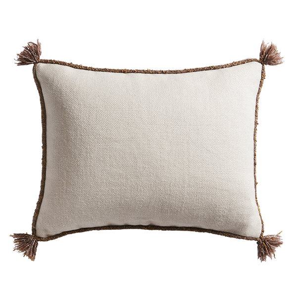 Cape Cushion with Braided Cord Trim - Frost