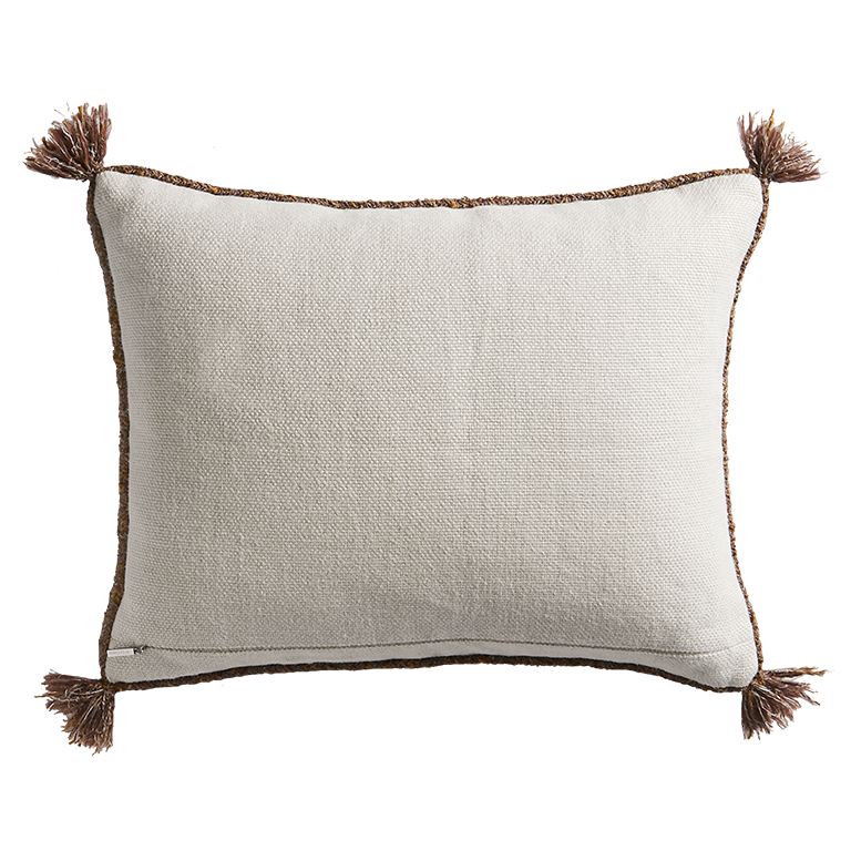 Cape Cushion with Braided Cord Trim - Frost