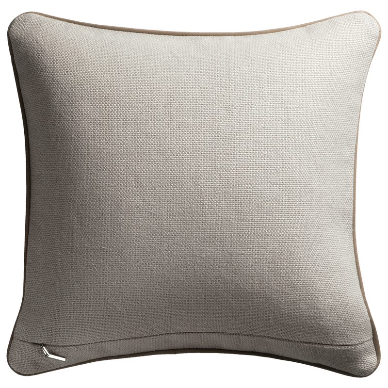 Cape Cushion with Contrast Leather Detail - Frost