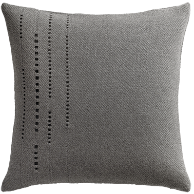 Cashmere Wool Twill Cushion with Vertical Detail - Dark Grey §