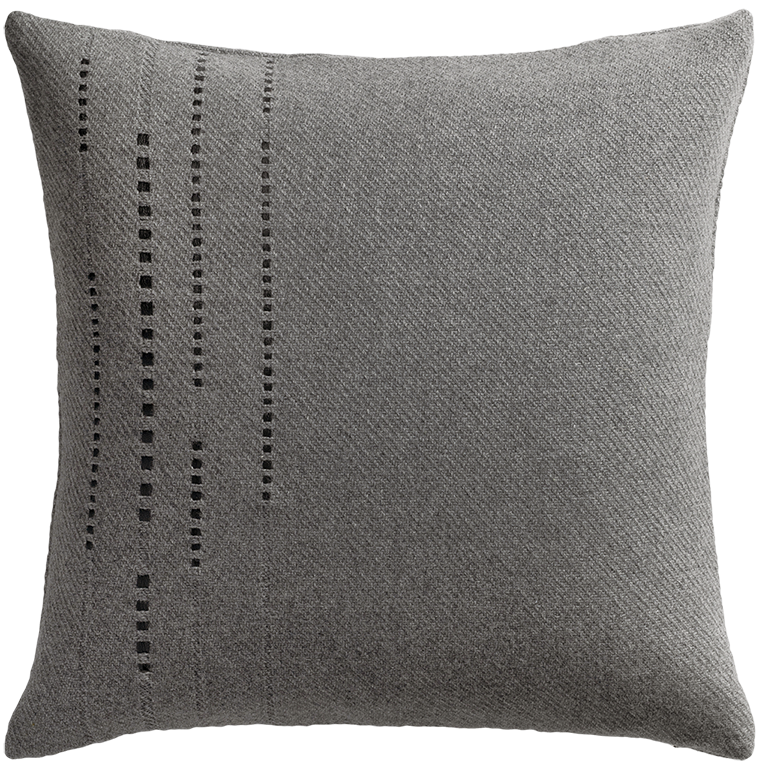 Cashmere Wool Twill Cushion with Vertical Detail - Dark Grey §