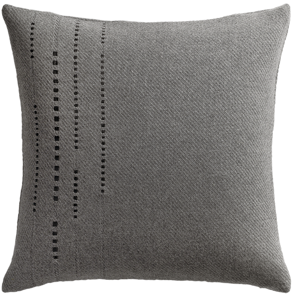 Cashmere Wool Twill Cushion with Vertical Detail - Dark Grey §