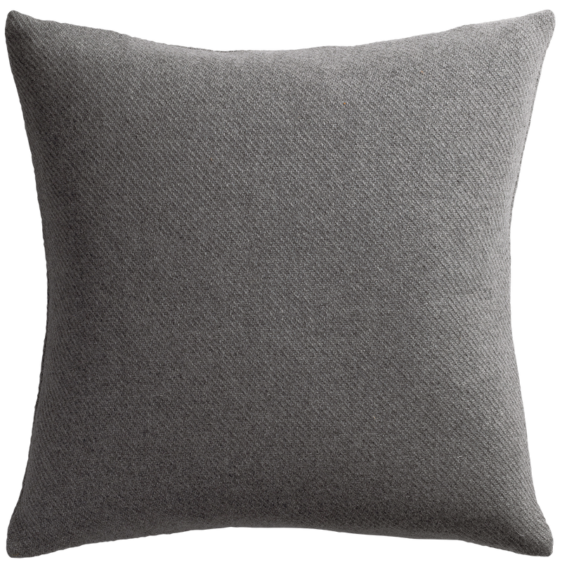 Cashmere Wool Twill Cushion with Vertical Detail - Dark Grey