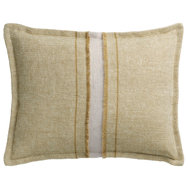 Haiku Cushion with Fringe Detail - Straw