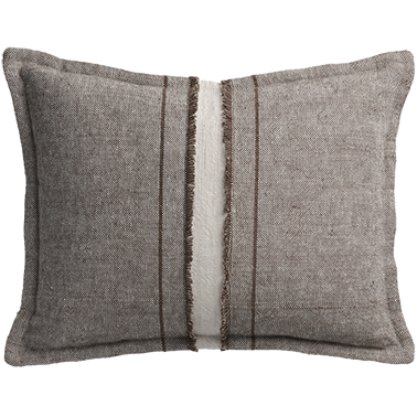 Haiku Cushion with Fringe Detail - Bark