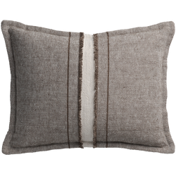 Haiku Cushion with Fringe Detail - Bark