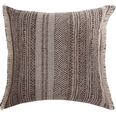 Kalahari Cushion with Fringe Detail - Honey Badger