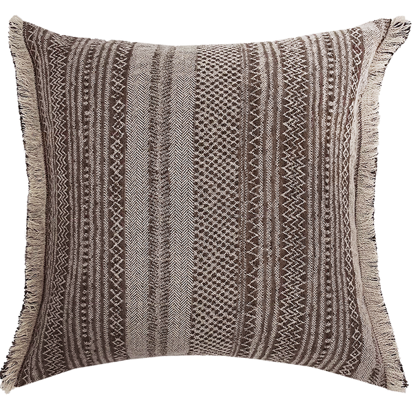 Kalahari Cushion with Fringe Detail - Honey Badger