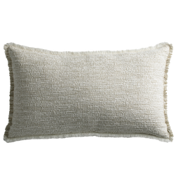 Limestone Cushion with Fringe Detail - Marble