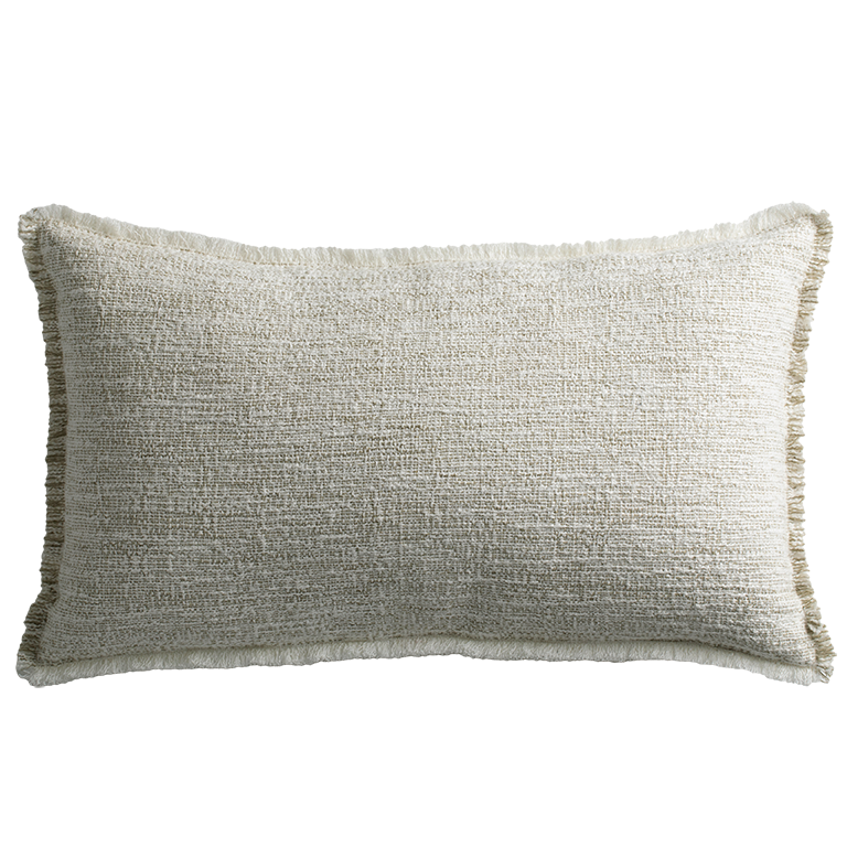 Limestone Cushion with Fringe Detail - Marble