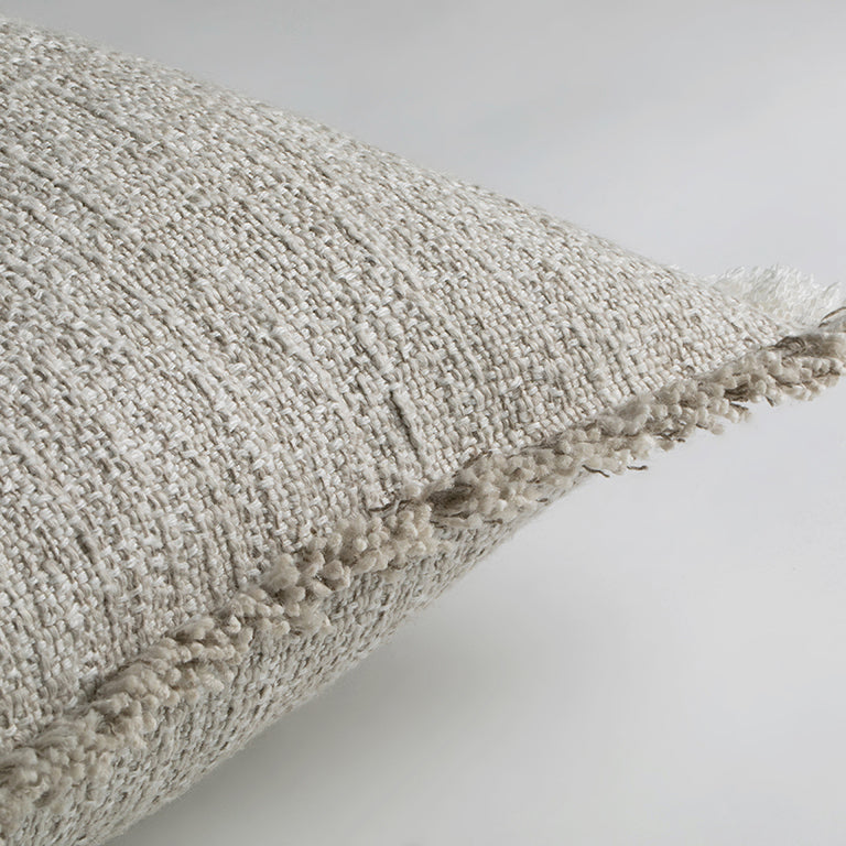 Limestone Cushion with Fringe Detail - Marble