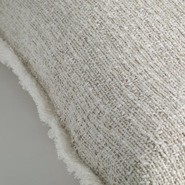Limestone Cushion with Fringe Detail - Marble