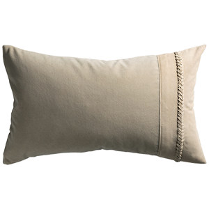 Merino Velvet Cushion with Suede Braiding - Shiitake