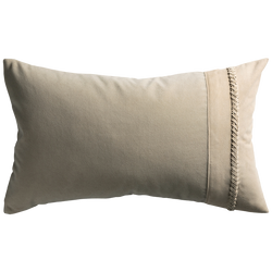 Merino Velvet Cushion with Suede Braiding - Shiitake §