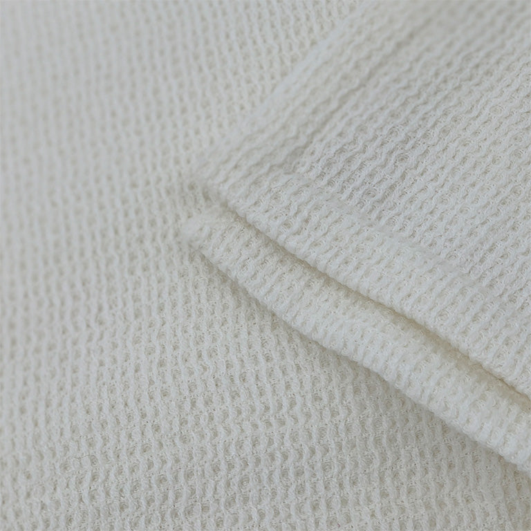 Merino Wool Waffle Throw - Cream