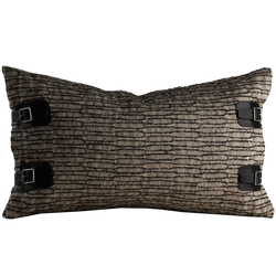 Nara Buckle Cushion - Black Pine