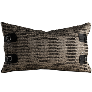 Nara Buckle Cushion - Black Pine