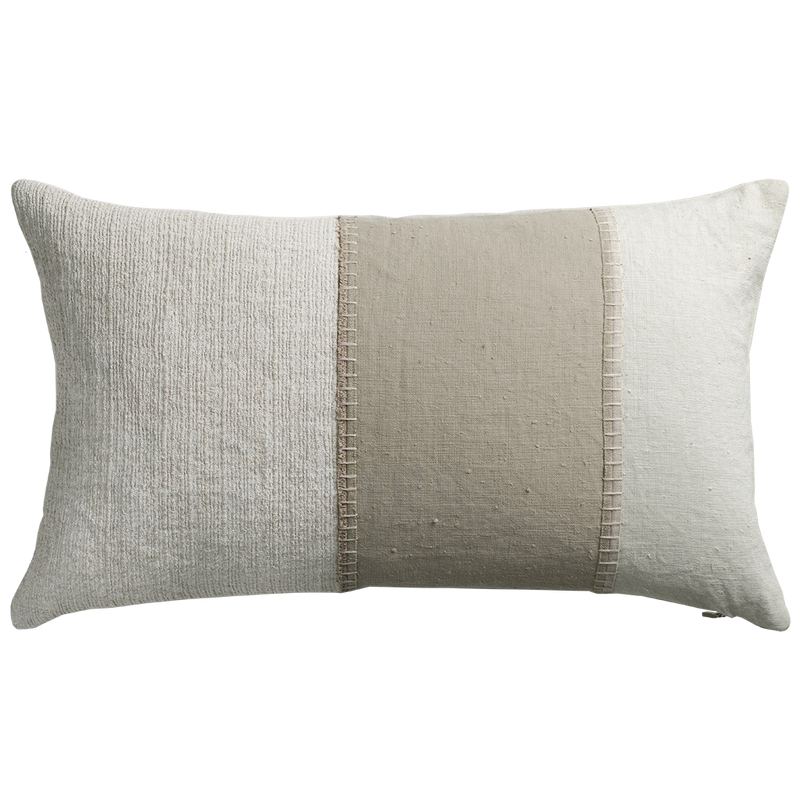 Painted Linen Panelled Cushion