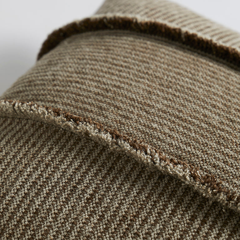Salopette Cushion with Fringed Panels - Khaki
