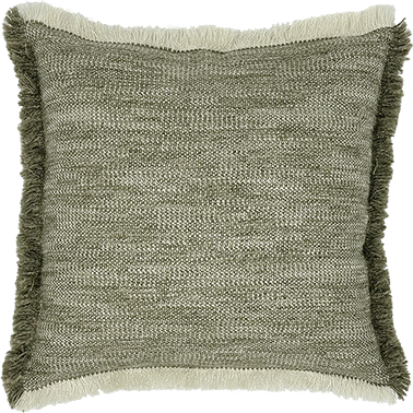 Tatami Cushion with Fringe - Tea