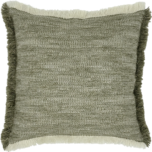 Tatami Cushion with Fringe - Tea