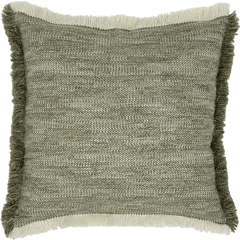 Tatami Cushion with Fringe - Tea