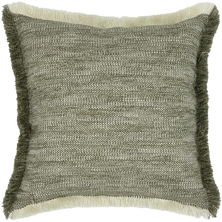 Tatami Cushion with Fringe - Tea