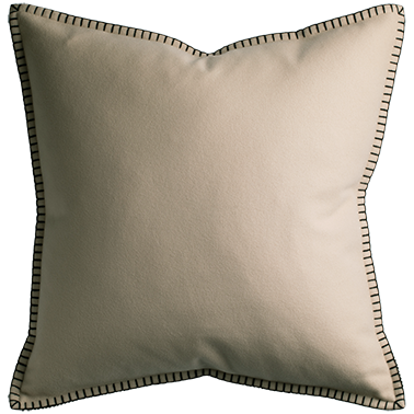 Tosca Cushion with Blanket Stitch - Fawn