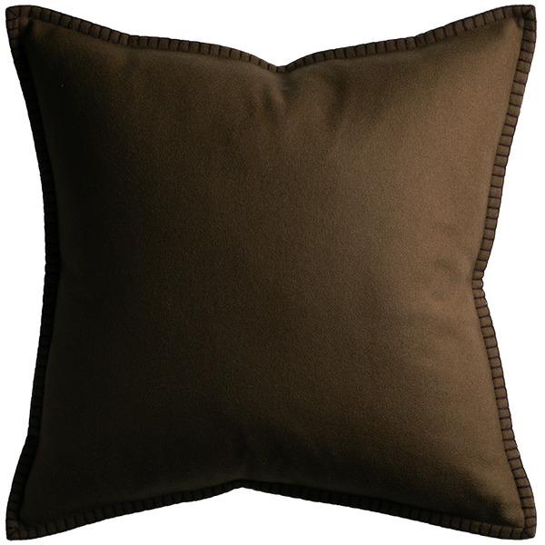 Tosca Cushion with Blanket Stitch - Sable