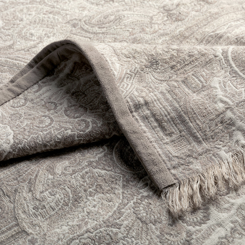 Victoria Throw with Fringe and Suede Edge - Crystal