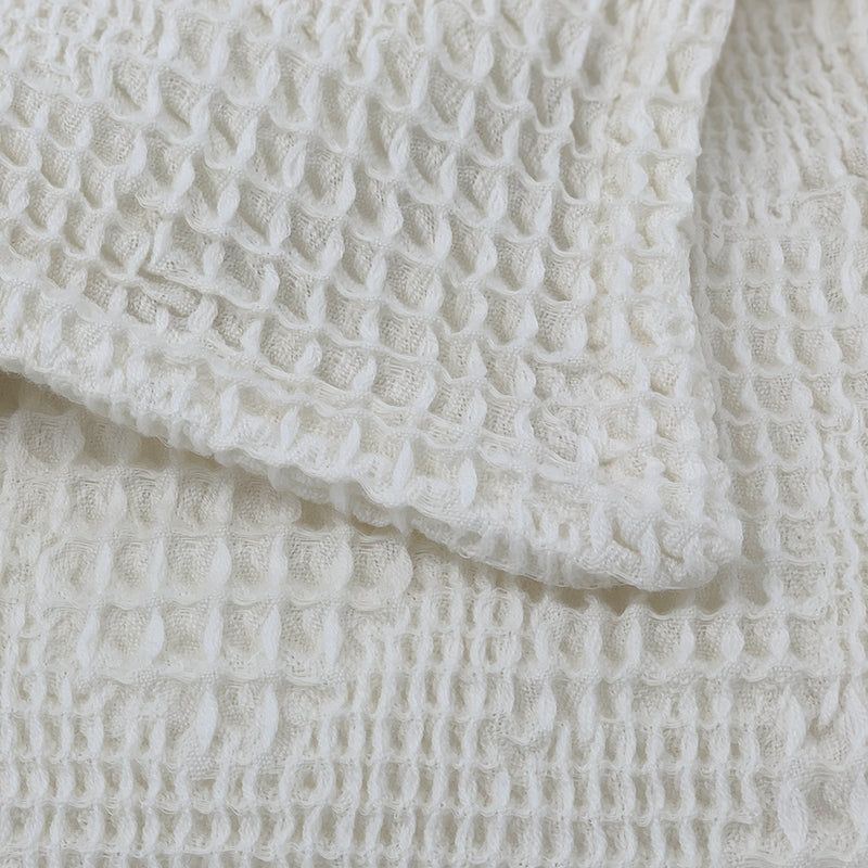 Wool Waffle Throw - Cream