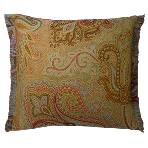 Dragonfly Cushion with Fringe - Fire