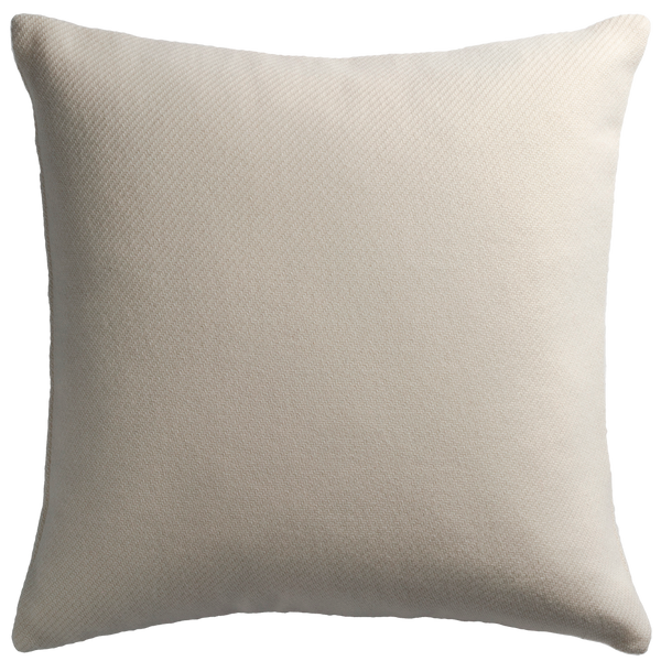 Cashmere Wool Twill Cushion with Vertical Detail - Cream